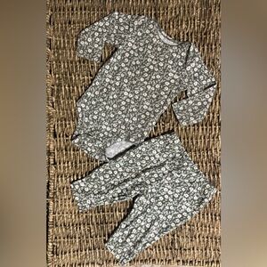 Carter's Olive Green Floral Long-Sleeve Set